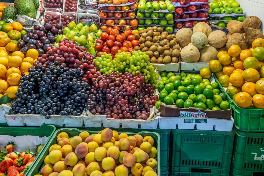 Fruits in an indoor market in Los Mártires, Bogotá, Colombia